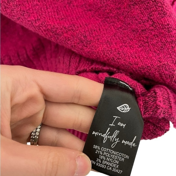 Nic + Zoe Magenta Stud Jewel Bedazzled Pink Sweater Medium - Picture 5 of 5